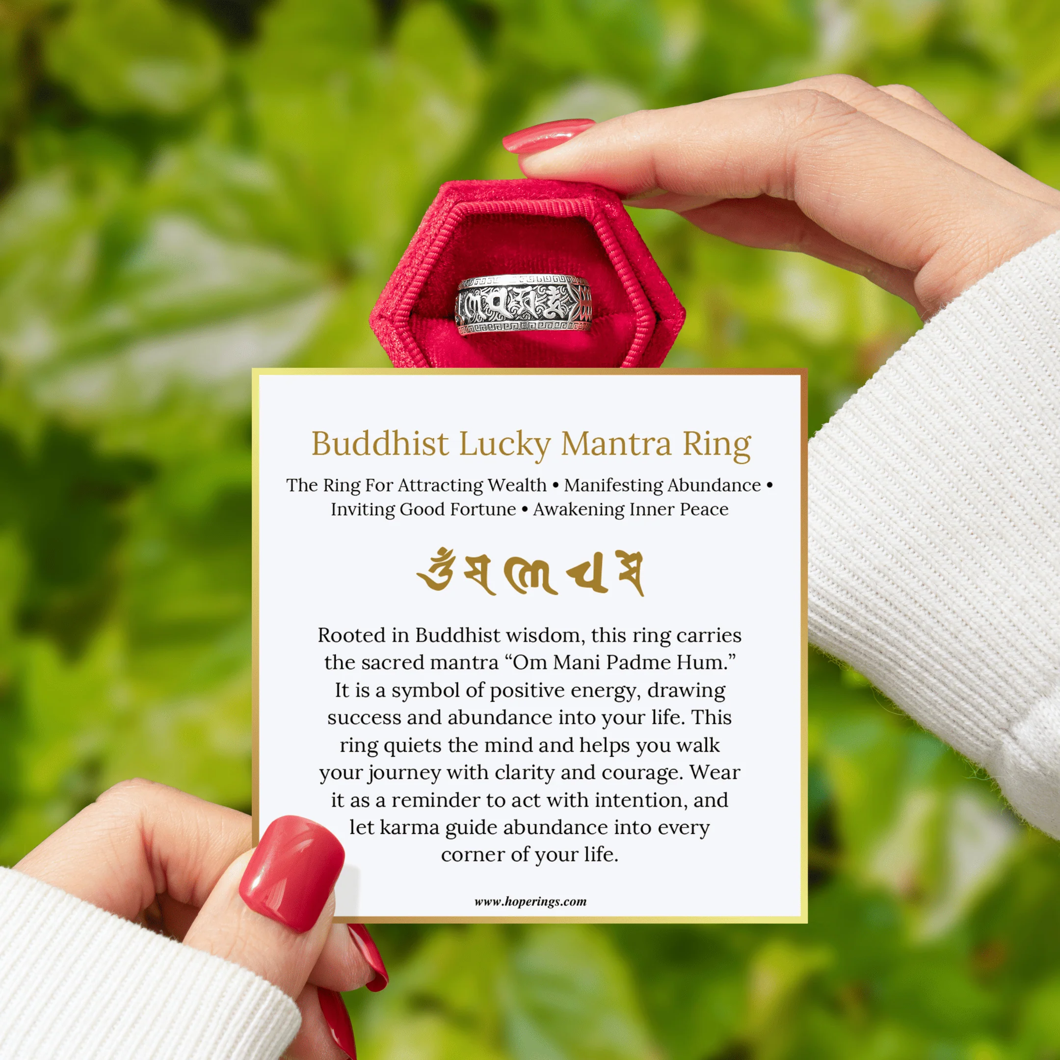Buddhist Lucky Mantra Ring