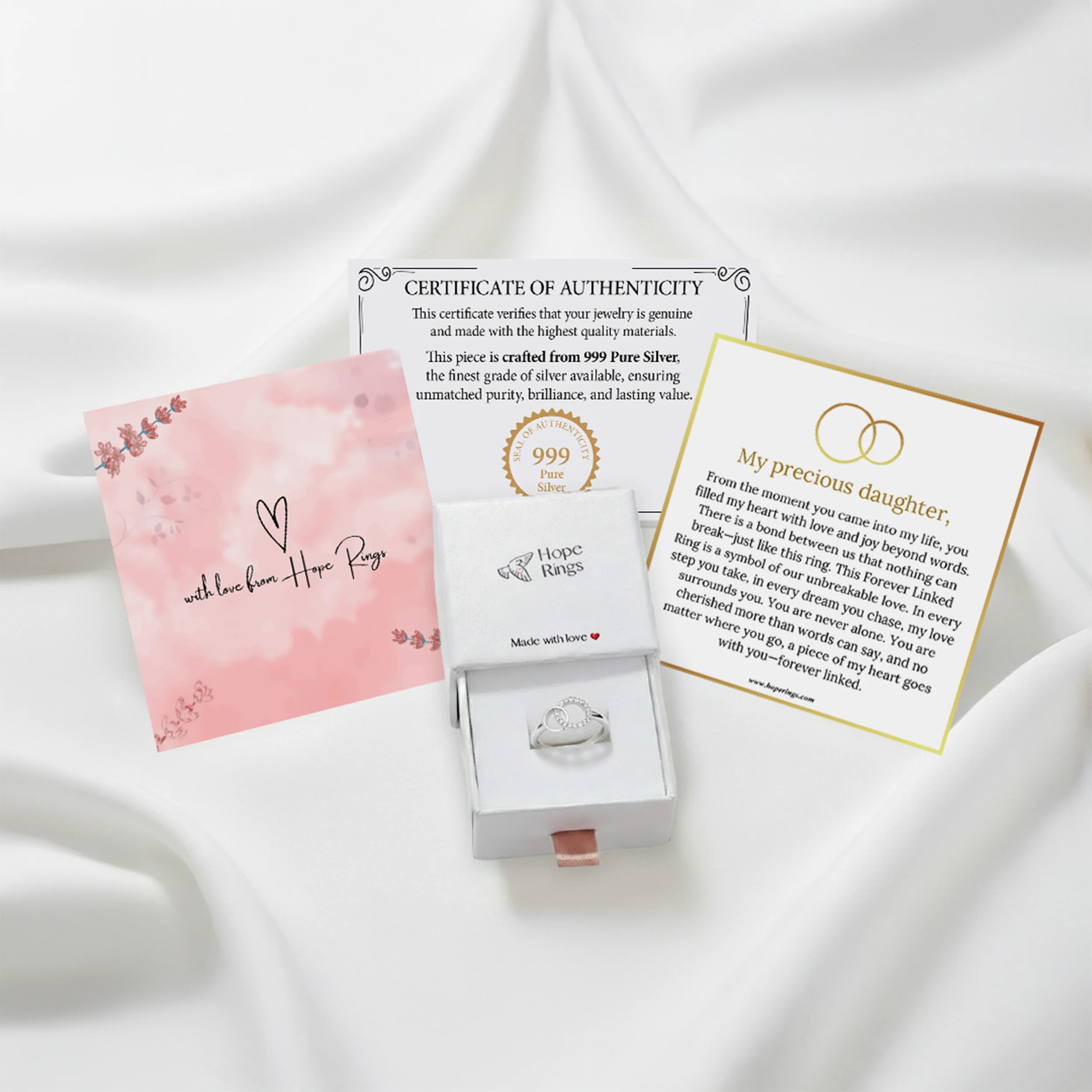 To My Daughter - Forever Linked Ring (Pure Silver) - Image 2