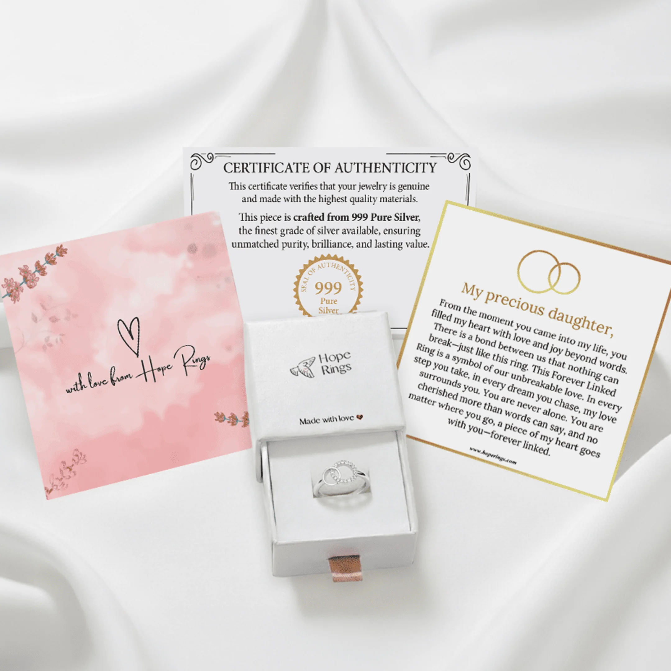 To My Daughter - Forever Linked Ring (Pure Silver) - Image 3