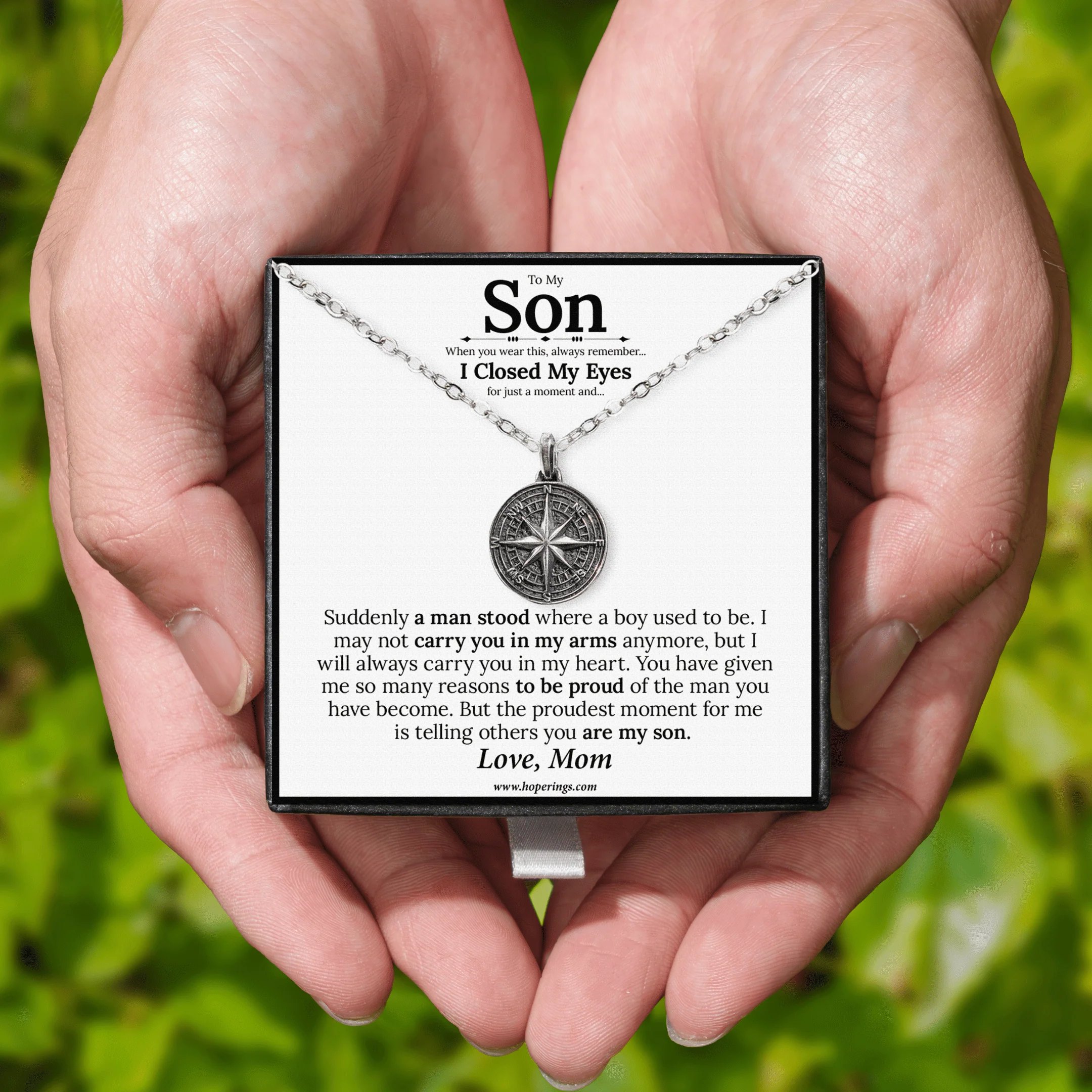 To My Son - Compass Necklace - Image 3